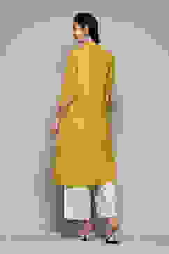 Mustard Natural Doby Straight Yarndyed 2 Piece Set image number 4