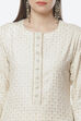 Off White Cotton Hand Block Print Unstitched Suit Set image number 1