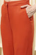 Orange Solid Straight Co-ord Set image number 2