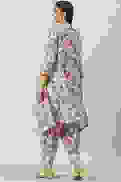 Multi-coloured Printed Asymmetric Kurta Relaxed Salwar Suit Set image number 4