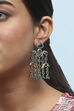Green Stone Statement Earrings image number 3