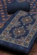 Grey Chanderi Rajasthani Print Unstitched Suit Set image number 1