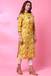 Black Cotton Straight Printed Kurta image number 4