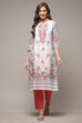 Yellow LIVA Straight Printed Kurta image number 1