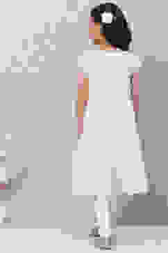 Off White Cotton Anarkali Kurta Churidar Suit Set image number 4