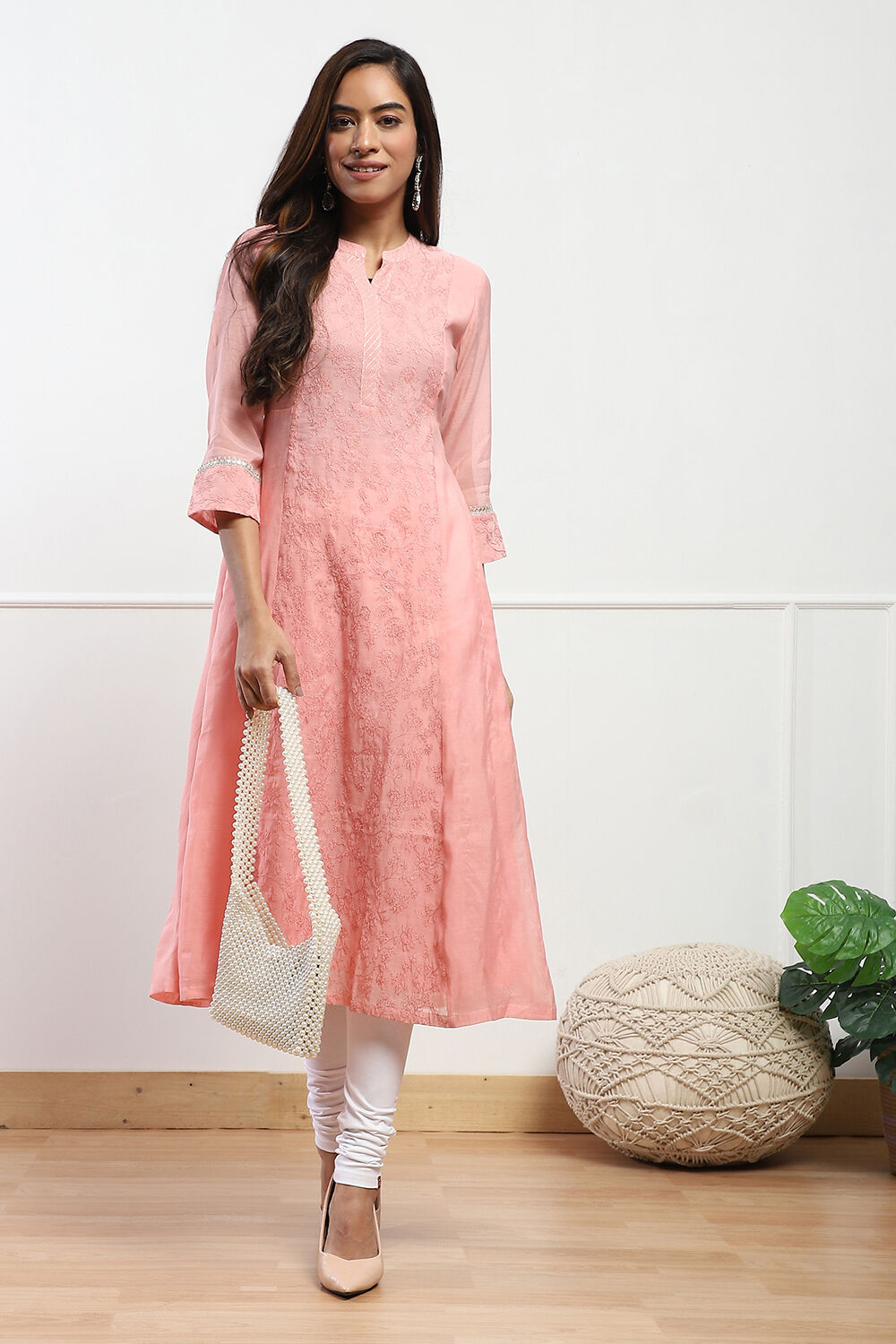 Black Cotton Blend Solid Churidar image number 0