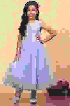 Blue Net Anarkali Suit Set image number 7