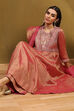 Old Rose-Toned Zari Cotton Embroidered Anarkali Suit Set image number 0