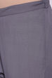 Grey Woollen Spun A-Line Kurta Narrow Pants Suit Set image number 2