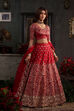 Berry Red Zari Embroidered Lehenga Set image number 5