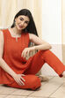 Orange Solid Straight Co-ord Set