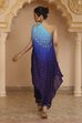 Blue Ombre Pure Chinnon Printed One Shoulder Kurta Set image number 4