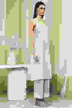 Blue Embroidered Kalidar Suit Set image number 7