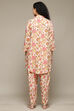 Off White & Red Rayon Printed 2 Piece Sleepwear Set image number 4