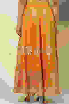 Mustard Cotton Flared Skirt image number 4