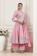Rose Pink Cotton Silk Anarkali Suit Set image number 0