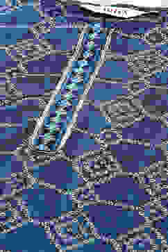 White & Blue Viscose Straight Kurta Pants Suit Set image number 1