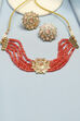 Peach Alloy Necklace Set image number 2