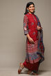 Rust & Indigo Rayon Straight Kurta Palazzo Suit Set image number 6