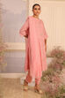 Pink Silk Embroidered Straight Suit Set
