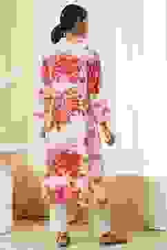 Red and Off-White Floral Printed Straight Kurta image number 3