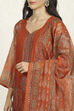 Rust Chanderi Unstitched Suit Set image number 2
