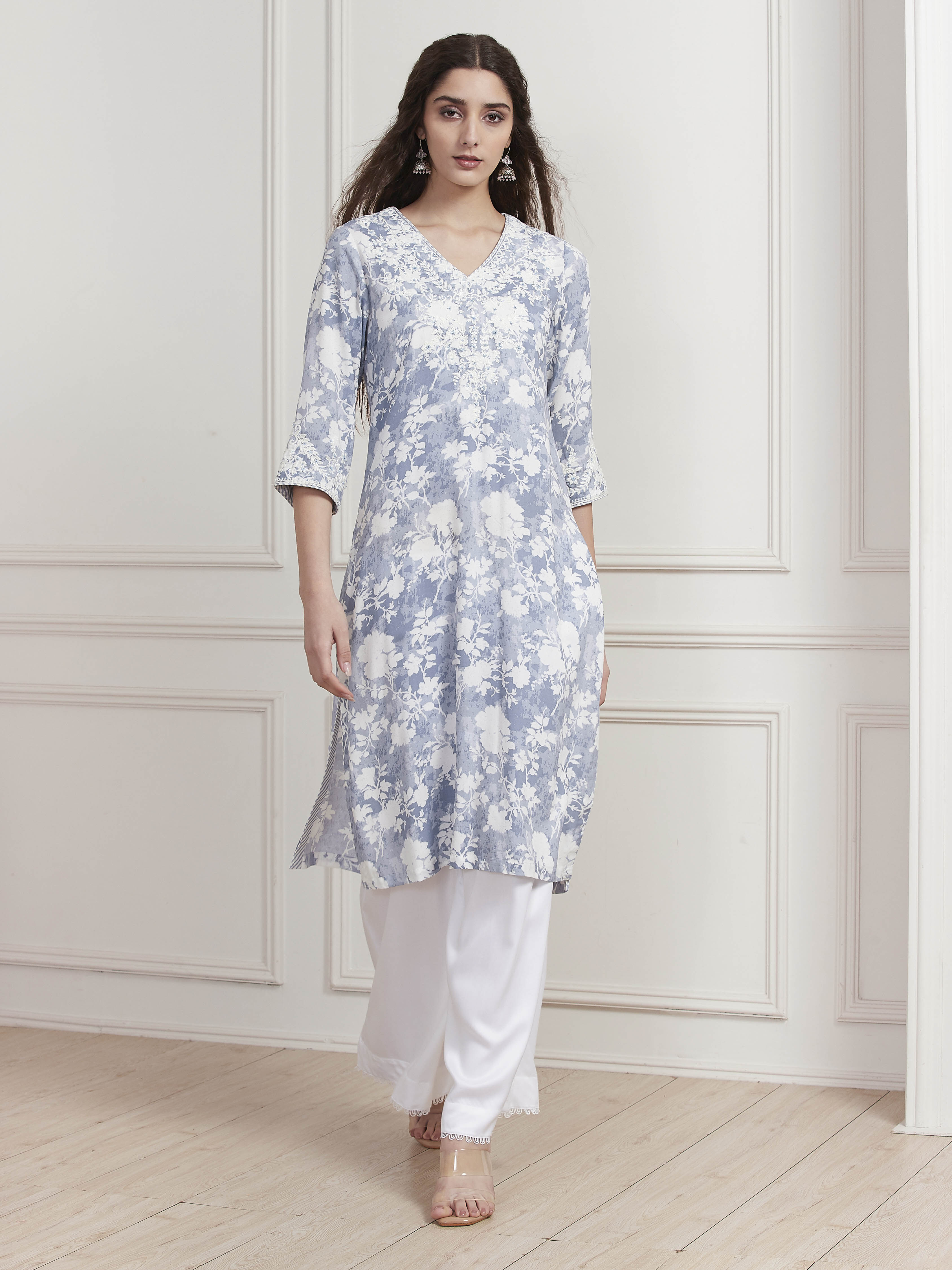Yellow Viscose Rayon Straight Kurta image number 5