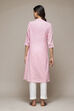 Blue Cotton Blend Straight Yarndyed Kurta image number 3