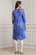 Blue Polyester Straight Kurta Pants Set image number 4