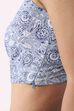 Blue Cotton Floral Lace-Up Back Crop Top image number 6
