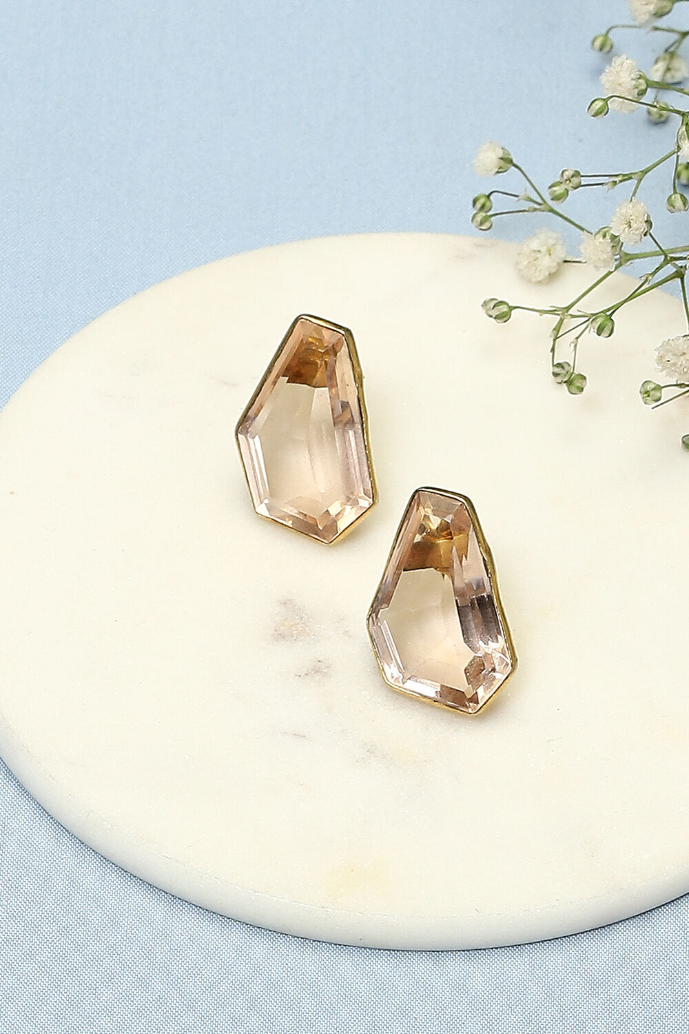 Crystal Brass Earrings image number 0