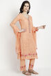 Orange Chanderi Silk Unstitched Suit Set image number 3