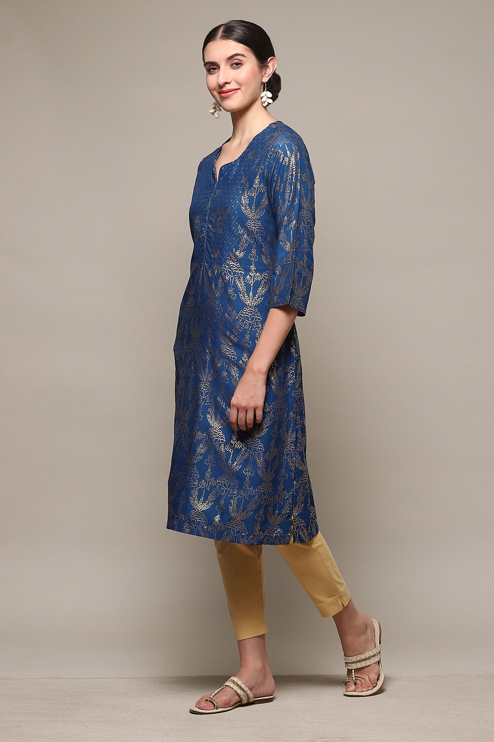 Blue Rayon Flared 2 Piece Set image number 2