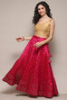 Fuchsia Metallic Design Flared Skirt image number 0