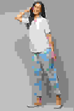 Teal LIVA Straight Palazzo image number 0