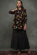 Cream-Colored Silk Chanderi Floral Printed Gathered Co-ord Set image number 6