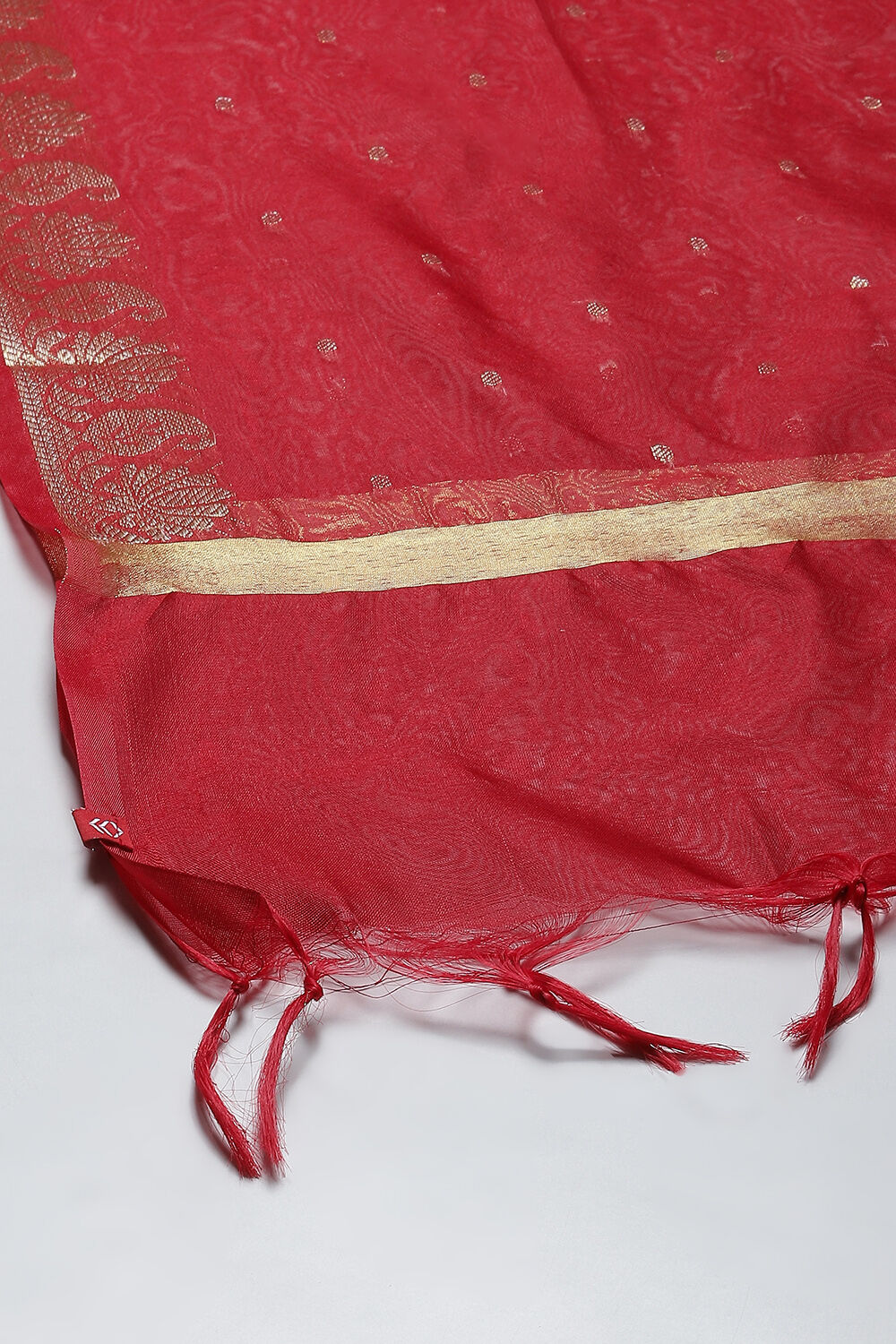 White Cotton Blend Yarndyed Dupatta image number 1