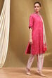 Orange Cotton Printed Straight Suit Set image number 7