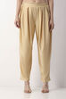 Gold Viscose Lycra Straight Solid Palazzos image number 5