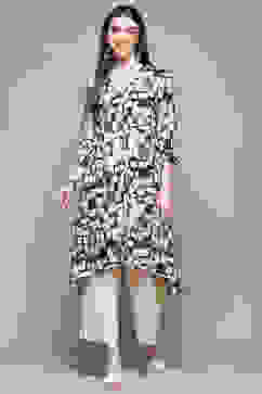 Charcoal Rayon Straight Kurta Set image number 5