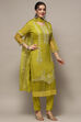 Lime Organza Unstitched Suit set image number 7