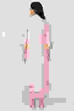 Beige Straight Kurta Regular Pant Suit Set image number 4