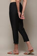 Black Poly Viscose Solid Pant image number 4