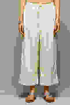 Off White Rayon Relaxed Palazzo image number 5