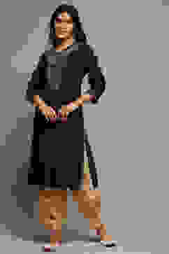 Beige & White Cotton Printed Relaxed Salwar image number 0