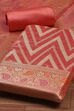 Hot Pink Poly Cotton Banarasi Unstitched Suit Set image number 1
