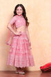 Rose Pink Net Blouse Lehenga Set image number 5