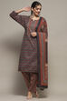 Green Cotton Unstitched Suit set image number 8