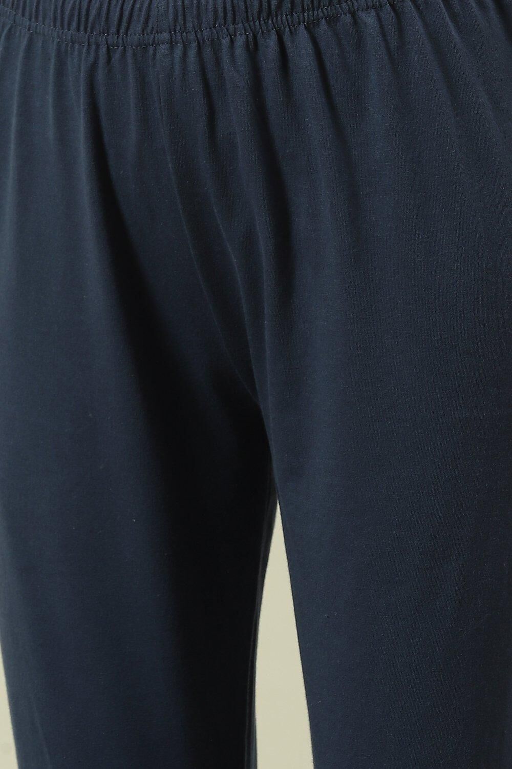 Navy Blue Embroidred Cotton Anarkali Suit Set image number 2