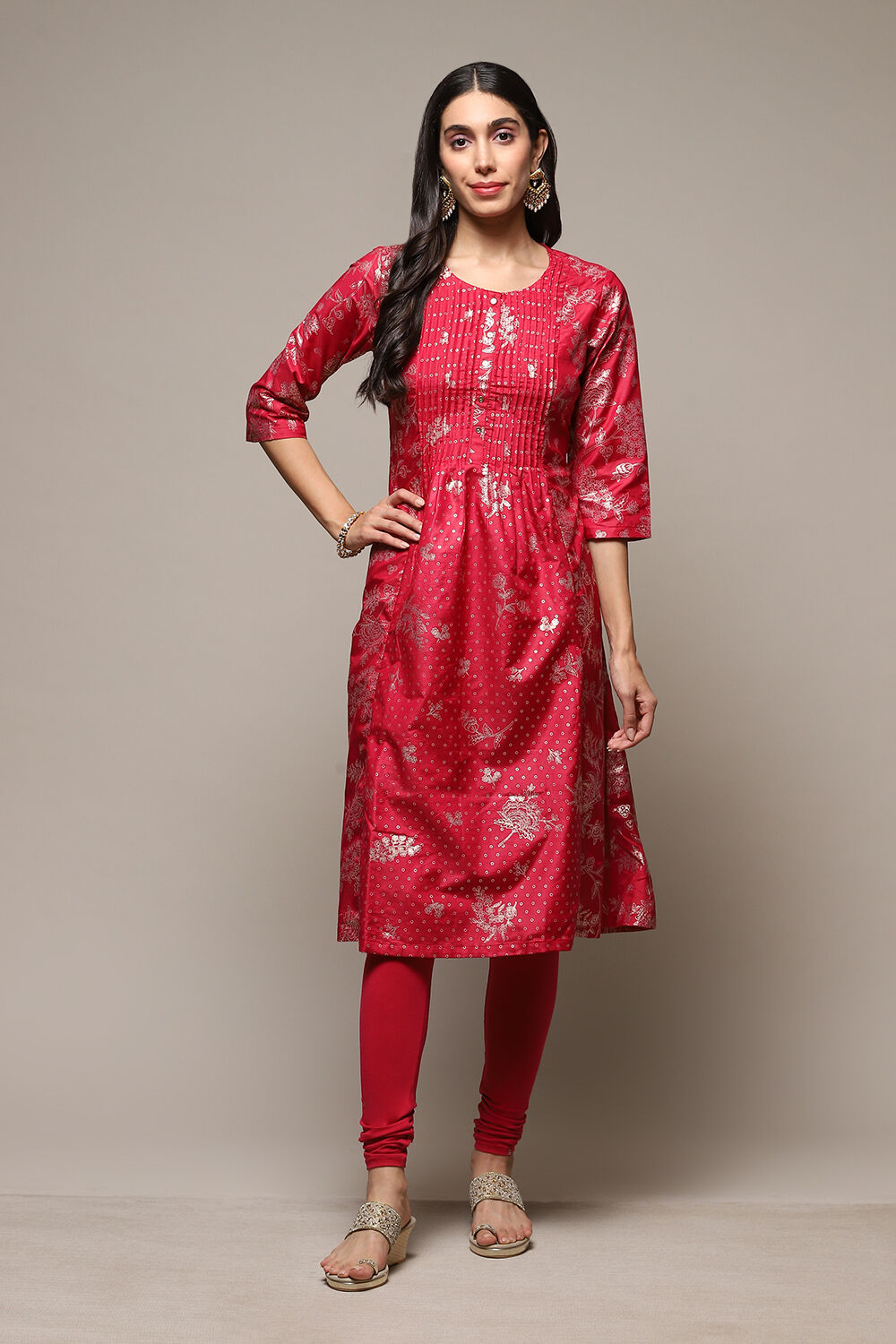 Fuschia Art Silk Flared 2 Piece Set image number 6